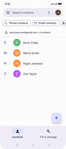 Press the new contact icon.