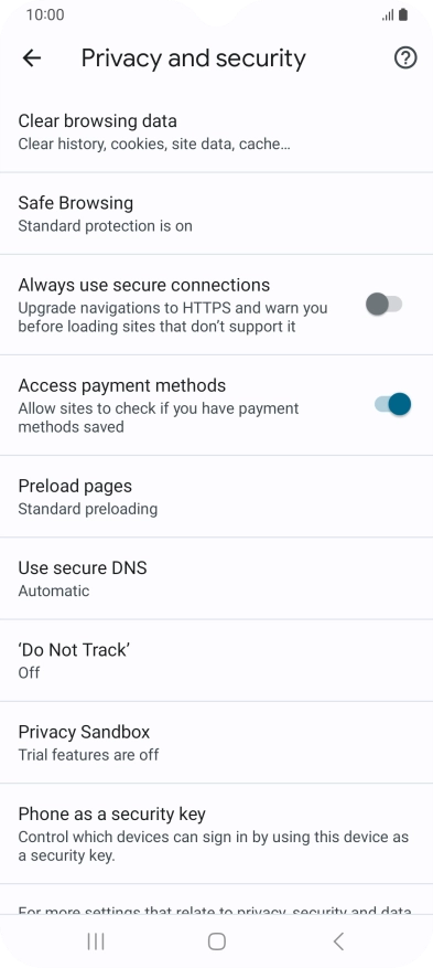 Press Clear browsing data.