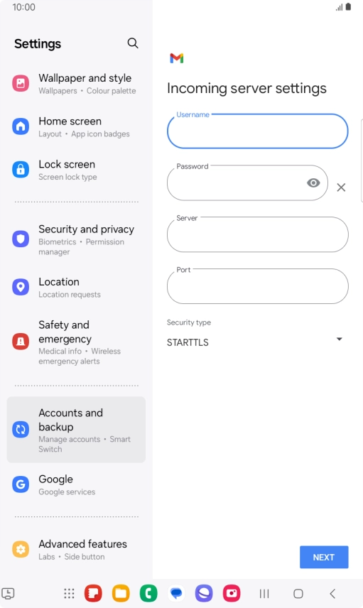 Press the field below 