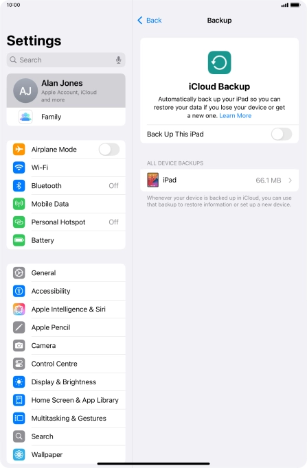 Press the indicator next to 