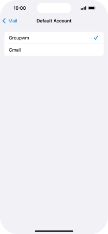 Press the required email account to select the email account as your default account.