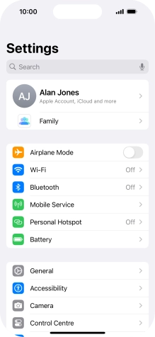 Press your Apple ID.