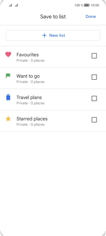 If you select New list, follow the instructions on the screen to create a new list.