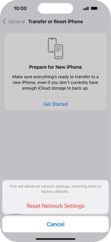 Press Reset Network Settings.