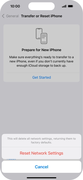 Press Reset Network Settings.
