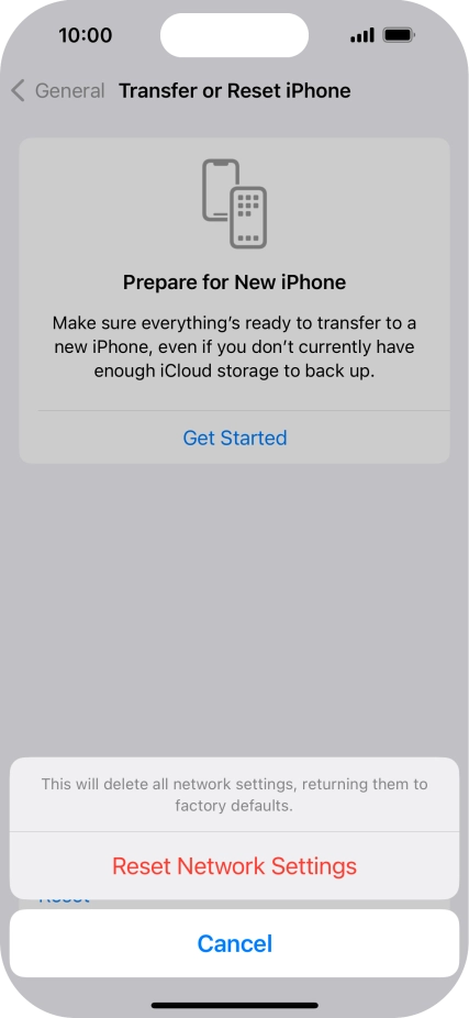 Press Reset Network Settings.