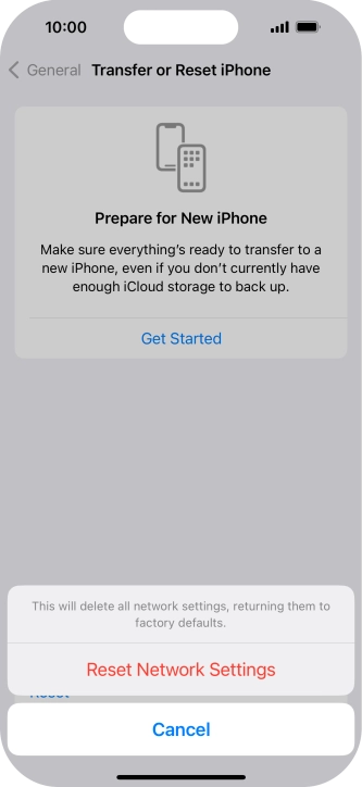 Press Reset Network Settings. Press Reset Network Settings.
