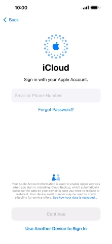 Press Email or Phone Number and key in the username for your Apple ID.