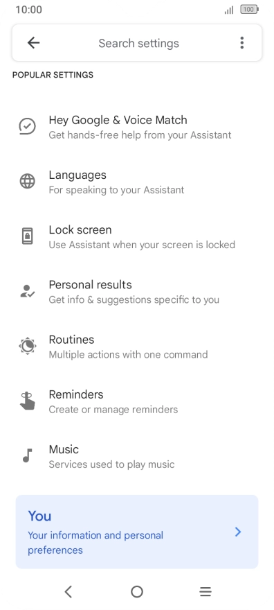 Press Hey Google & Voice Match.