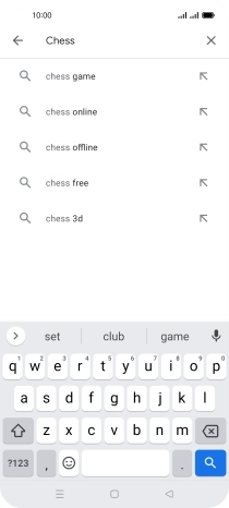 Key in the name or subject of the required app and press the search icon.
