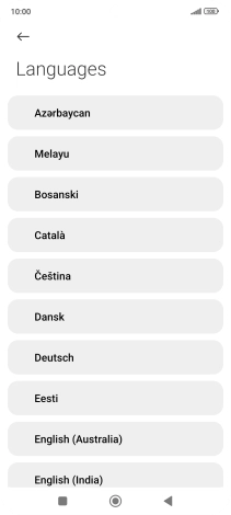 Press the required language.