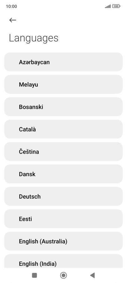 Press the required language.
