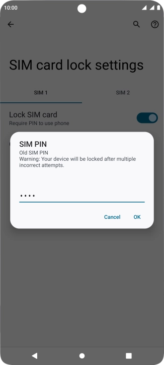 Key in your current PIN and press OK.