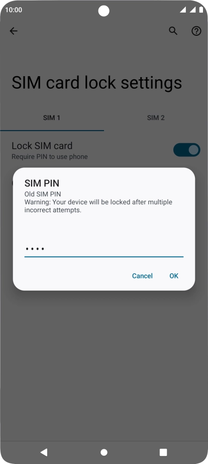Key in your current PIN and press OK.