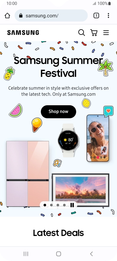 Press the menu icon.