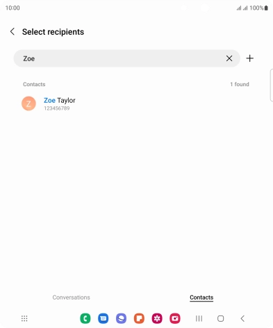 Press the required contact. Press the required contact.