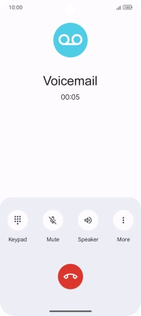 Press the end call icon.