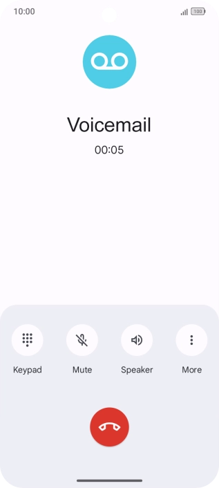 Press the end call icon.