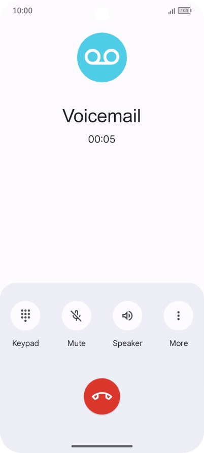 Press the end call icon.