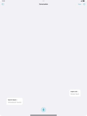 Press the microphone icon and say the required word or sentence.