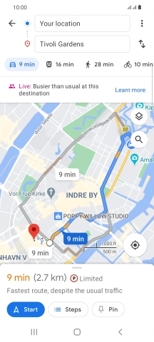 Press the required mode of transportation.