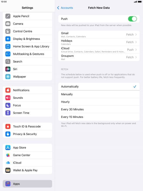 Press the indicator next to 
