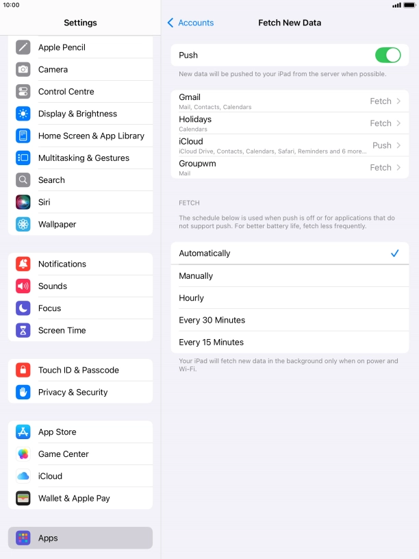 Press the indicator next to 