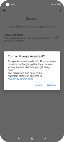 If you turn on the function, press TURN ON.