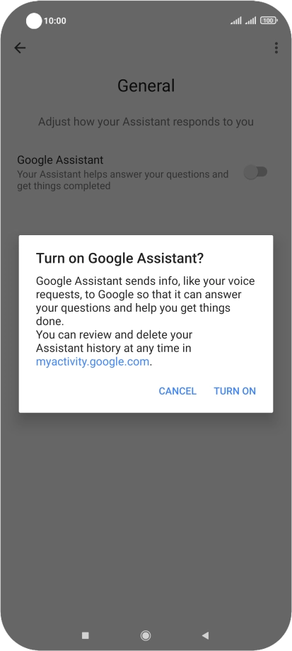 If you turn on the function, press TURN ON.