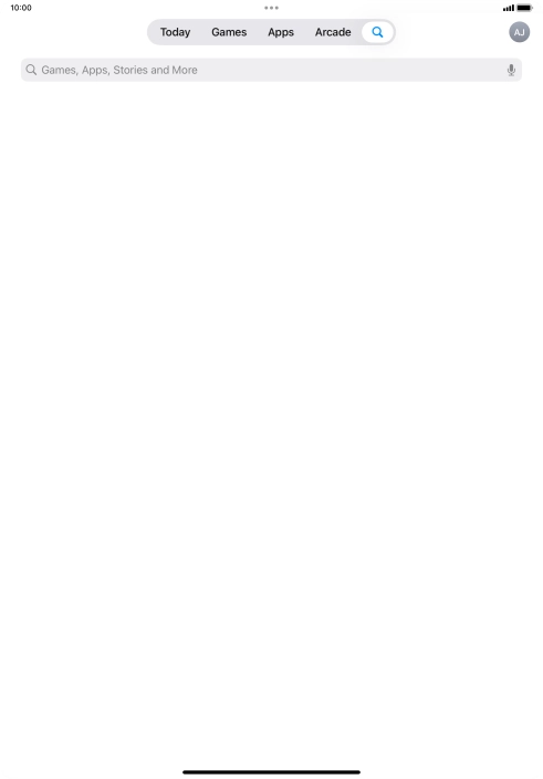 Press the search field.