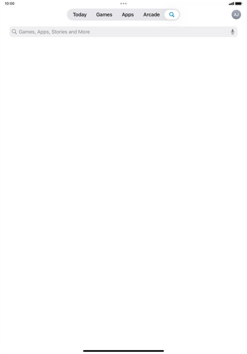 Press the search field.