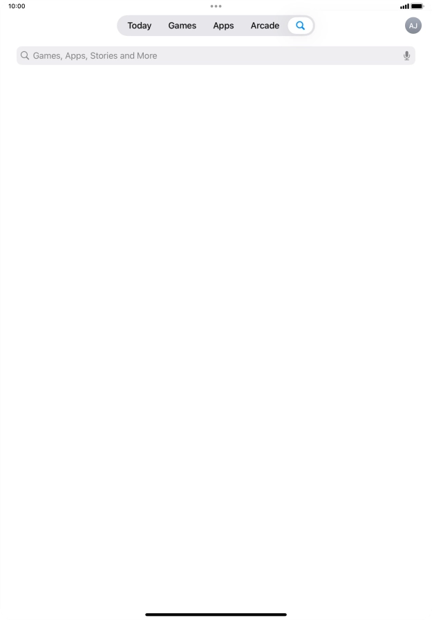 Press the search field.