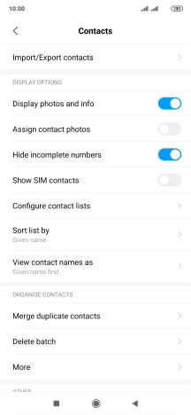 Press Merge duplicate contacts.