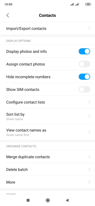 Press Merge duplicate contacts.