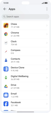 Press the required app.