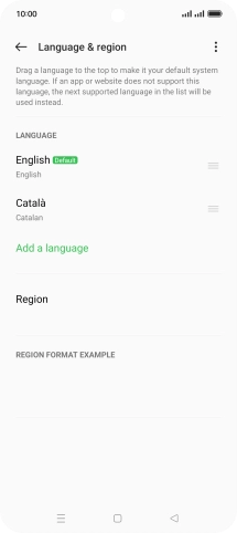 To select the new language as the default language later, press the move icon next to the required language and drag it to the top of the list.