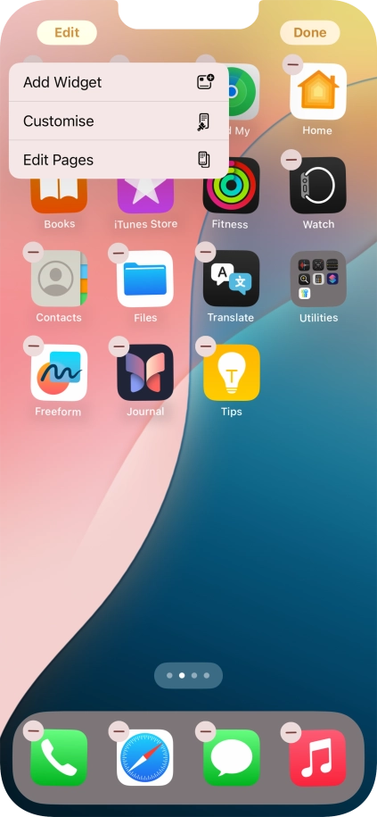 Press Customise. Press Customise.