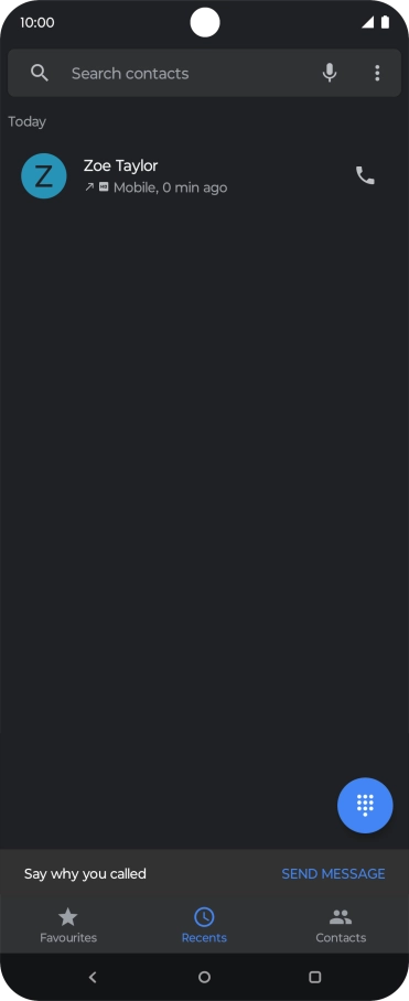 Press and hold the required contact.