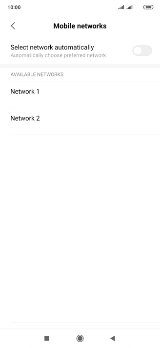 Press the required network.