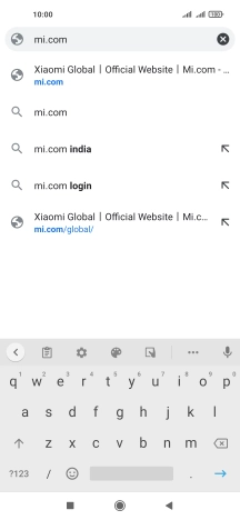 Key in the address of the required web page and press arrow right.