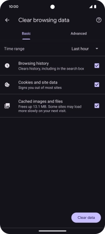 Press the fields next to the required data types.