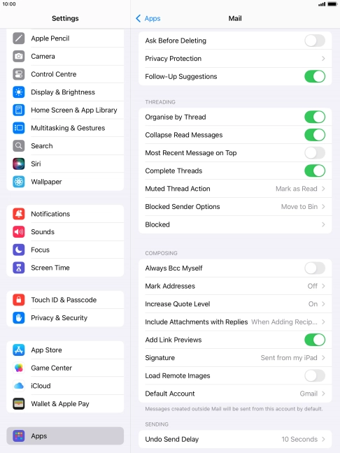 Press Default Account.