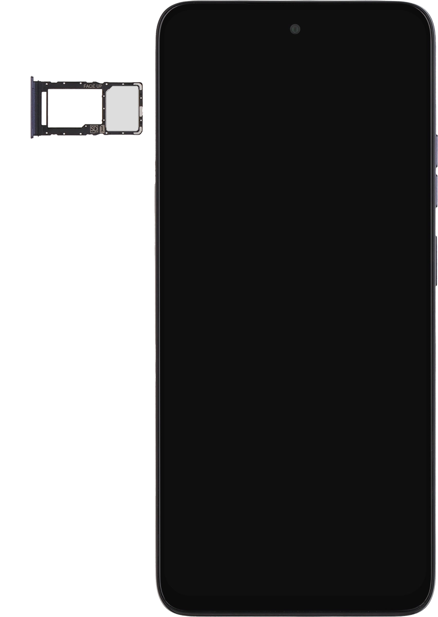 Turn the memory card as illustrated next to the memory card holder and place it in the memory card holder.