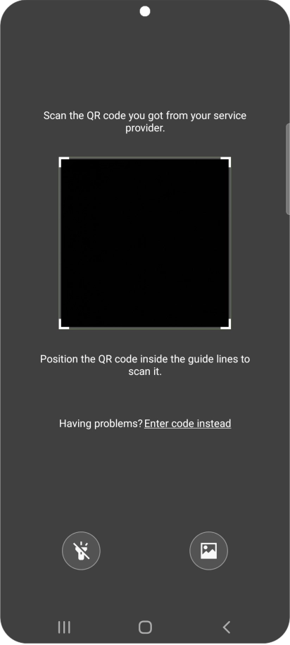 Place the QR code you've received inside the phone camera frame to scan the code. If you’ve deleted your eSIM, you can re-add it using your existing QR code. If you’re having problems, see our FAQ.