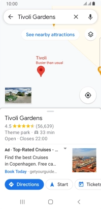 Press the destination at the bottom of the screen.