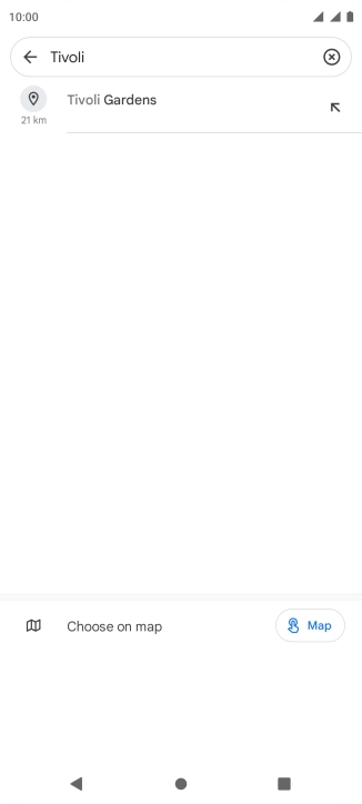 Press the required destination.