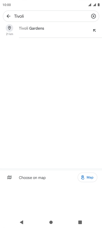 Press the required destination.