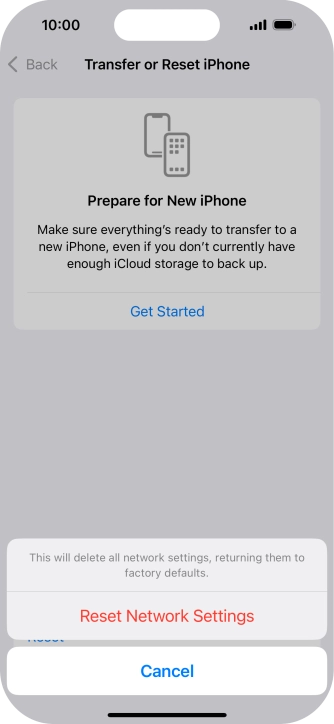 Press Reset Network Settings.