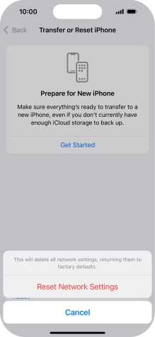 Press Reset Network Settings. Press Reset Network Settings.