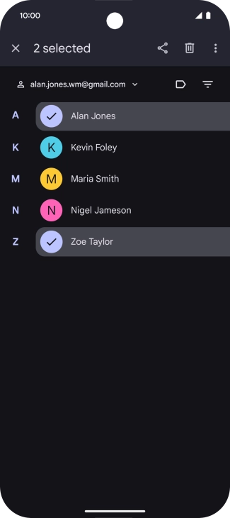 Press the menu icon.